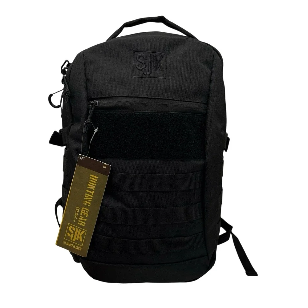 SJK Slumberjack Mens Hunting Outdoor Backpack 20L Solid‎ Black 18x12x6